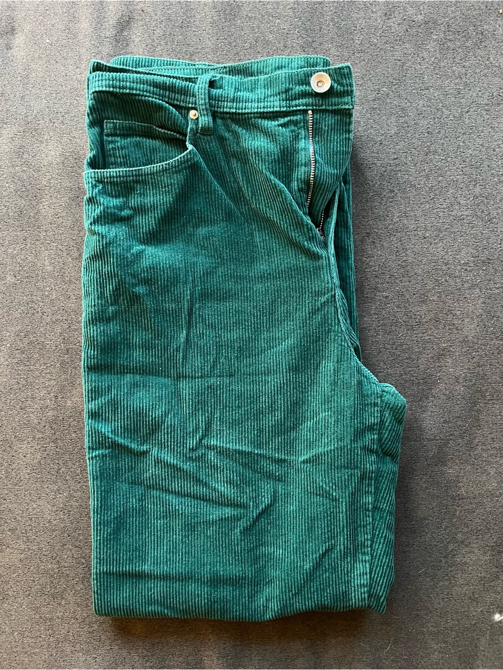 Men's Green Corduroy Pants - Classic Fit